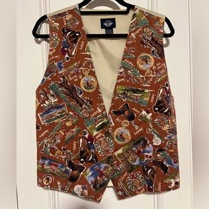 Vintage Dockers Western Horse Vest/ horse patch waistcoat, size Large